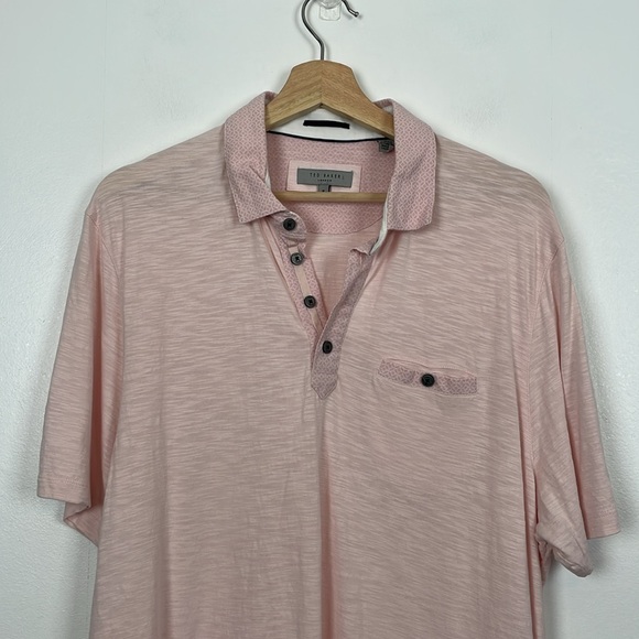 Ted Baker London Short Sleeve Mens 6 Polo Pullover 1/4 Button Lightweight Shirt - Picture 3 of 10